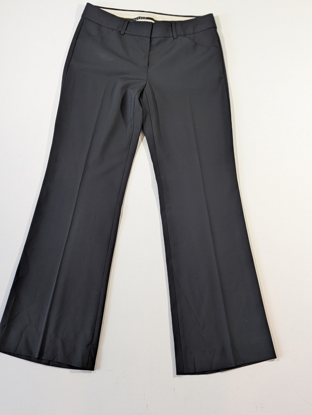 Theory Max C Tailored Wool Wide Leg Pants Black Size 4